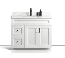 Pinewood 42-Inch White Vanity Left Door