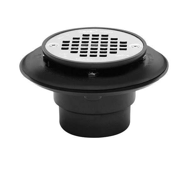 ABS Shower Drain with Chrome Grid 2in