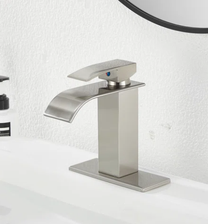 Silken Cascade: Single-Handle Faucet in Brushed Nickel