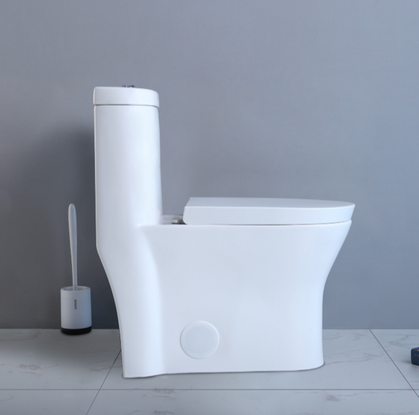 Snowfall Serenity: White One-Piece Toilet