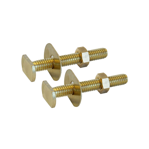 Solid Brass Toilet Bolt Set with Oval Head and Washer 5/16" x 3-1/2"