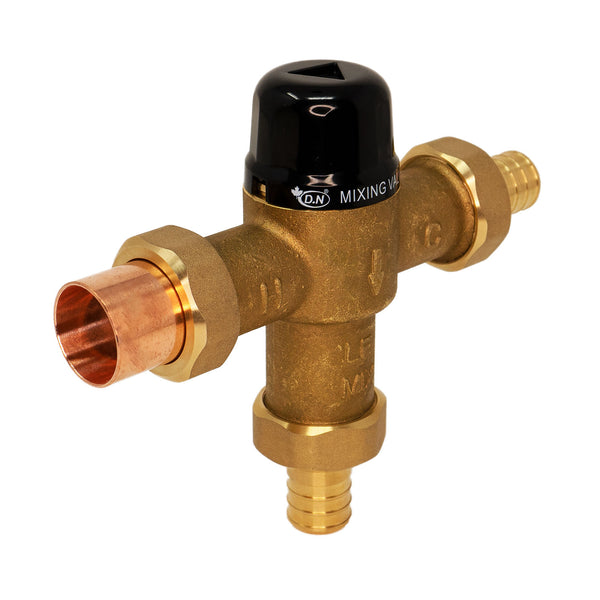 Thermostatic Mixing Valve 3/4 C Hot x 3/4 pex cold x3/4" pex Outlet