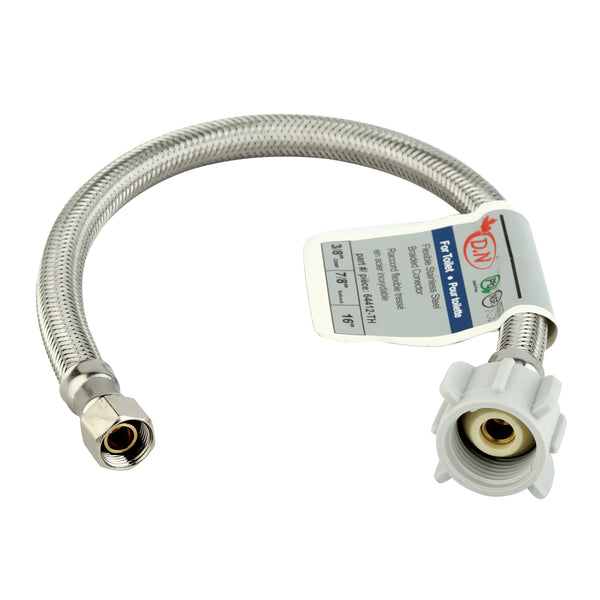 Toilet Flexible Connector 3/8'' OD Comp x 7/8'' Ballcock x 12''