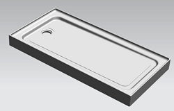Tranquil Tread Shower Base Tray (60x32, Right Drain)
