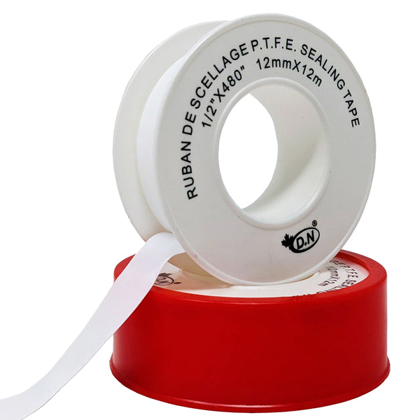 White PTFE Thread Seal Tape 1/2 x 480" x .003" (0.5g/cm3) "