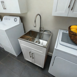 Sleek Steel Sink Cabinets