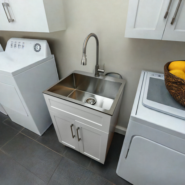 Sleek Steel Sink Cabinets