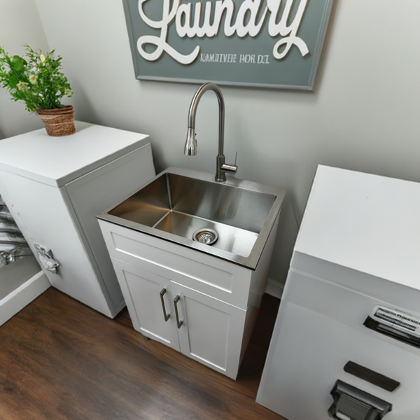 Sleek Steel Sink Cabinets