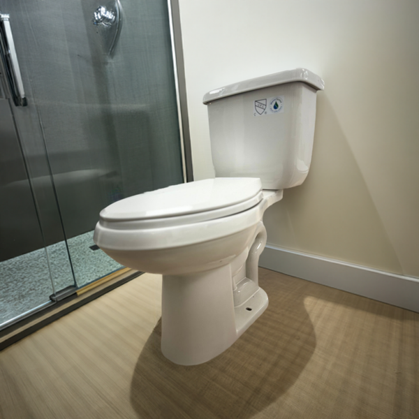 Graceful Contours: Elongated Two-Piece Toilet -