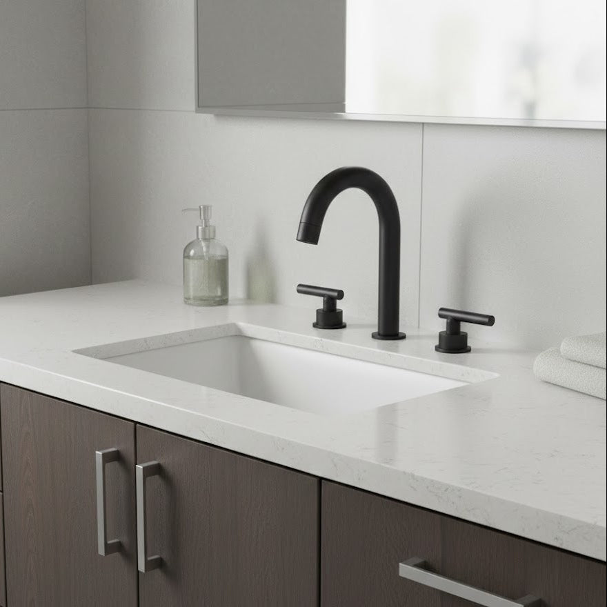 Widespread Matte Black Bathroom Faucet with High-Arc Spout CM01215MB
