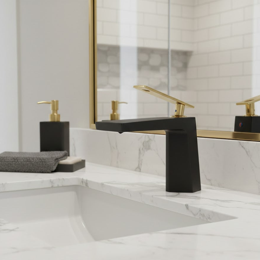 Delta Single Hole Bathroom Waterfall Faucet CZ344001BL+BG