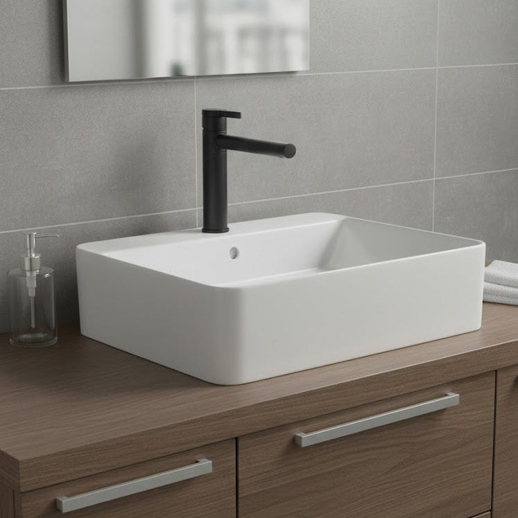 Matte Black Modern High-Arc Vessel Sink Faucet with 360° Swivel Drinking Fountain Spout HT-8183HG