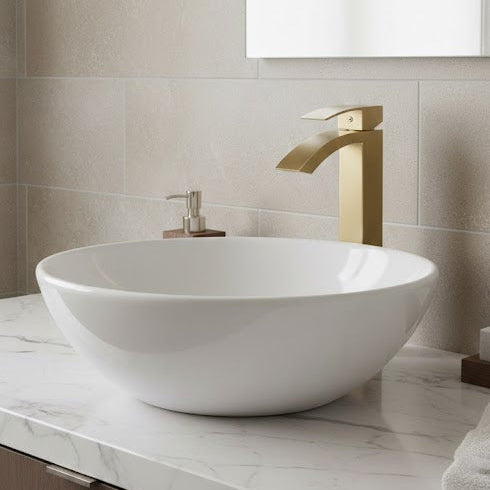 Brushed Gold Waterfall Vessel Sink Faucet HT-8020BG