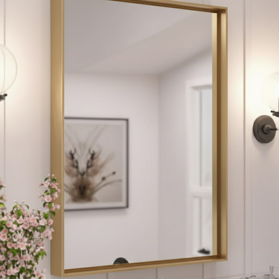 Brushed Gold Track Mirror 24X32 SQC24-BG