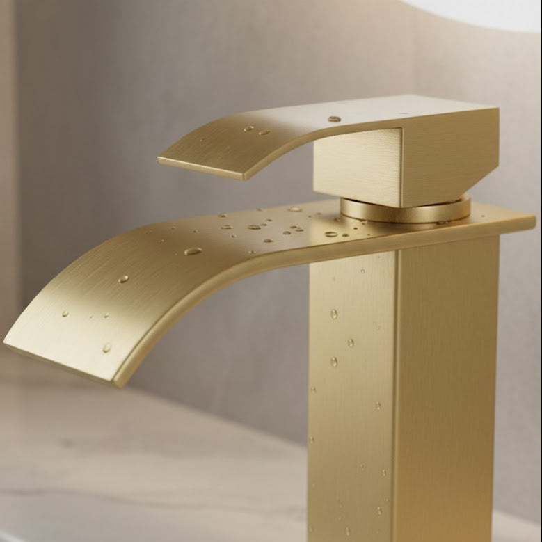 Brushed Gold Single-Handle Waterfall Faucet CM1001BG