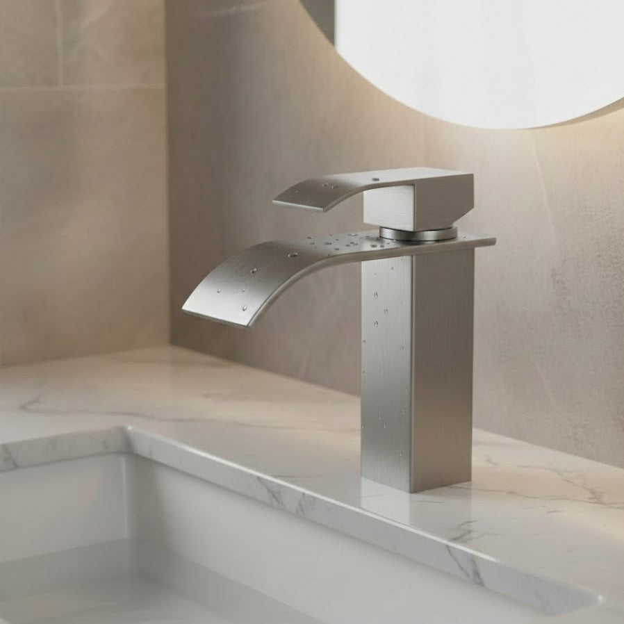 Brushed Nickel Single-Handle Waterfall Faucet CM1001BN