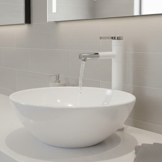 Modern High-Arc Vessel Sink Faucet with 360° Swivel Drinking Fountain Spout HT-8183F