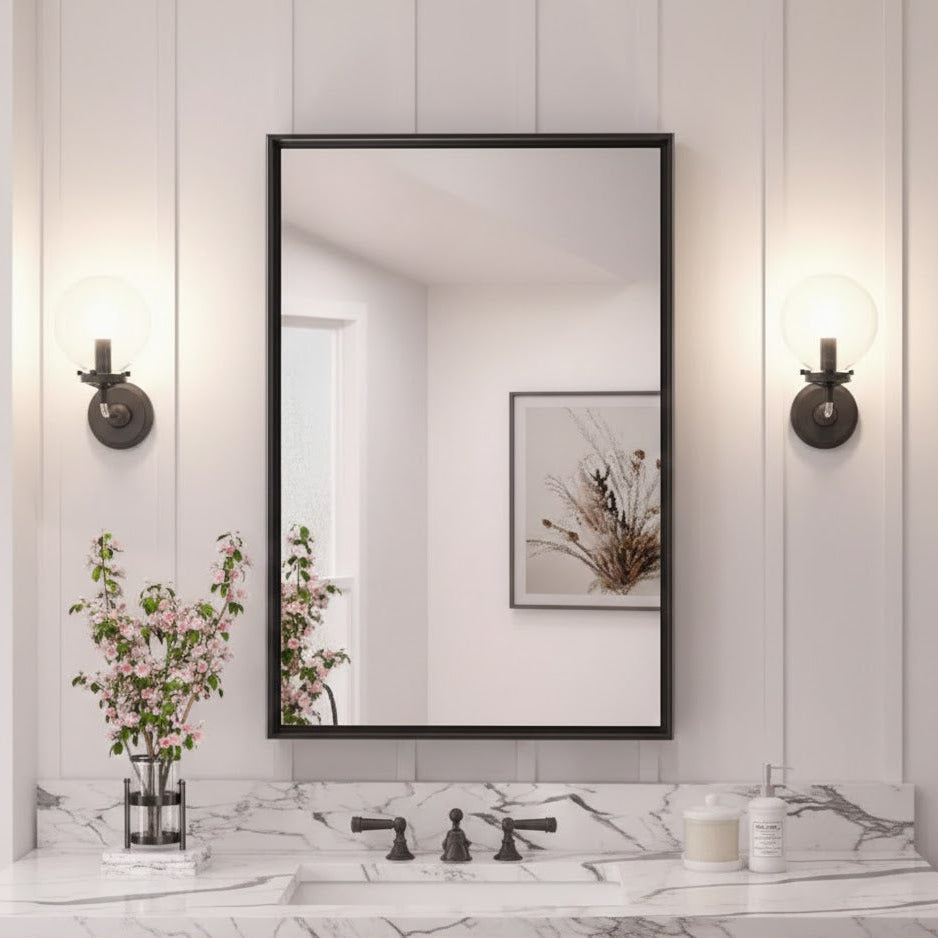 Aluminim Black Track Mirror 24X32 SQC24-MB